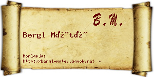 Bergl Máté névjegykártya