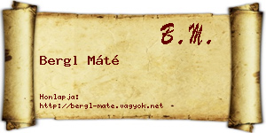 Bergl Máté névjegykártya