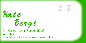 mate bergl business card