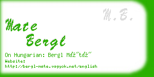 mate bergl business card